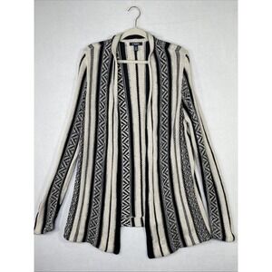 Chaps Denim Women's L Southwestern Aztec Knit Long Sleeve Open Front Cardigan